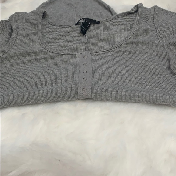 Grey Ribbed Bodysuit - Picture 3 of 5